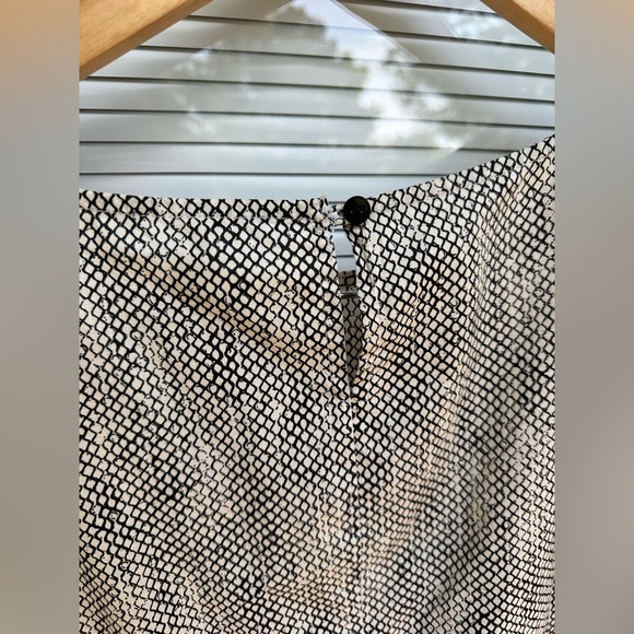 Eileen fisher medium organic cotton snake skin print cream black tunic dress - Picture 4 of 5